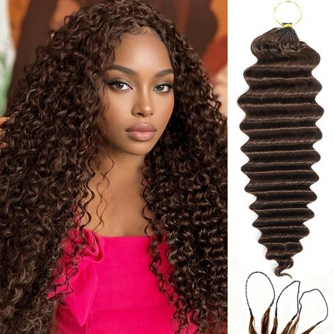 Allove Hair 4 Dark Brown Premium Deep Wave Crochet Human official product photo