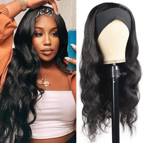 Headband Wigs - Allove Hair Body Wave Headband Wig Quick Install Human