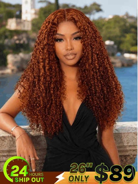 Klaiyi Hair 26 89 180% Density Lace Ginger Orange Jerry official product photo