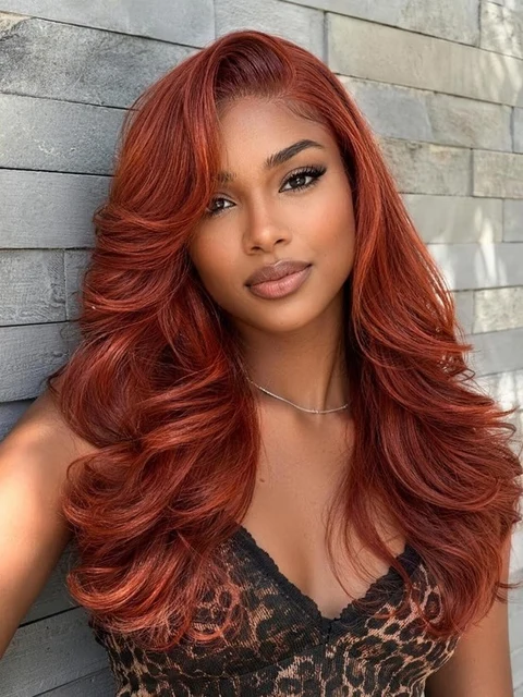 Klaiyi Hair Dark Copper Auburn 7X5 No Slip Glueless official product photo