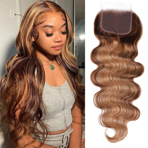 Klaiyi Hair Honey Blonde Color 4X4 Lace Closure Free official product photo