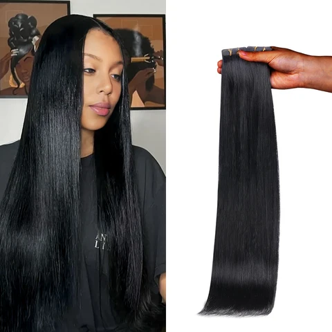 Lashey Hair Seamless Tape Hair Extensions Silky Straight 1 official product photo