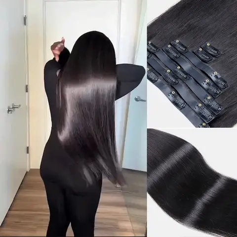 Lashey Hair Super Natural Seamless Clip Hair Extensions Silky official product photo