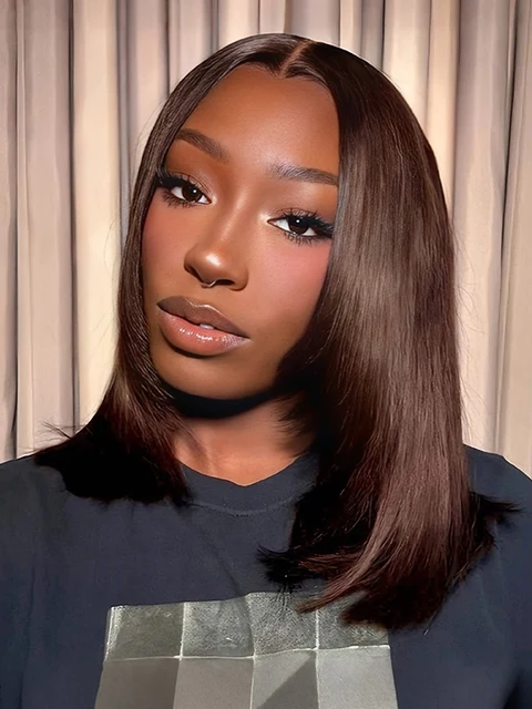 Wavymy Hair Chocolate Brown Yaki Straight Layered Cut Silky official product photo