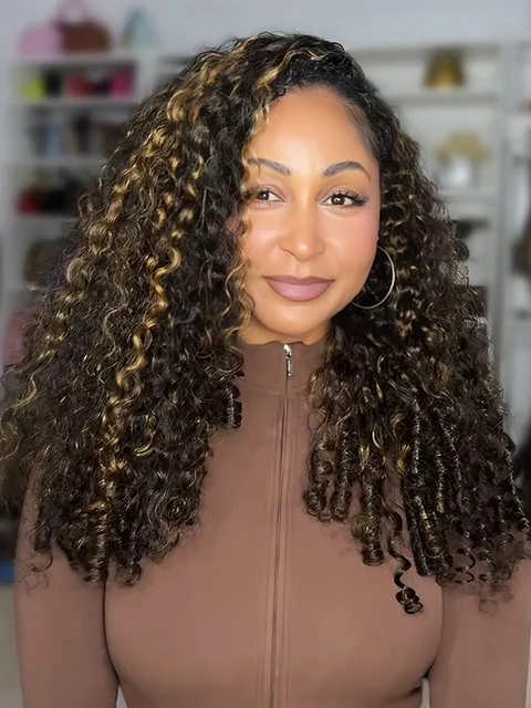 Wavymy Hair Highlight Burmese Curly 3 1 Drawstring Half official product photo